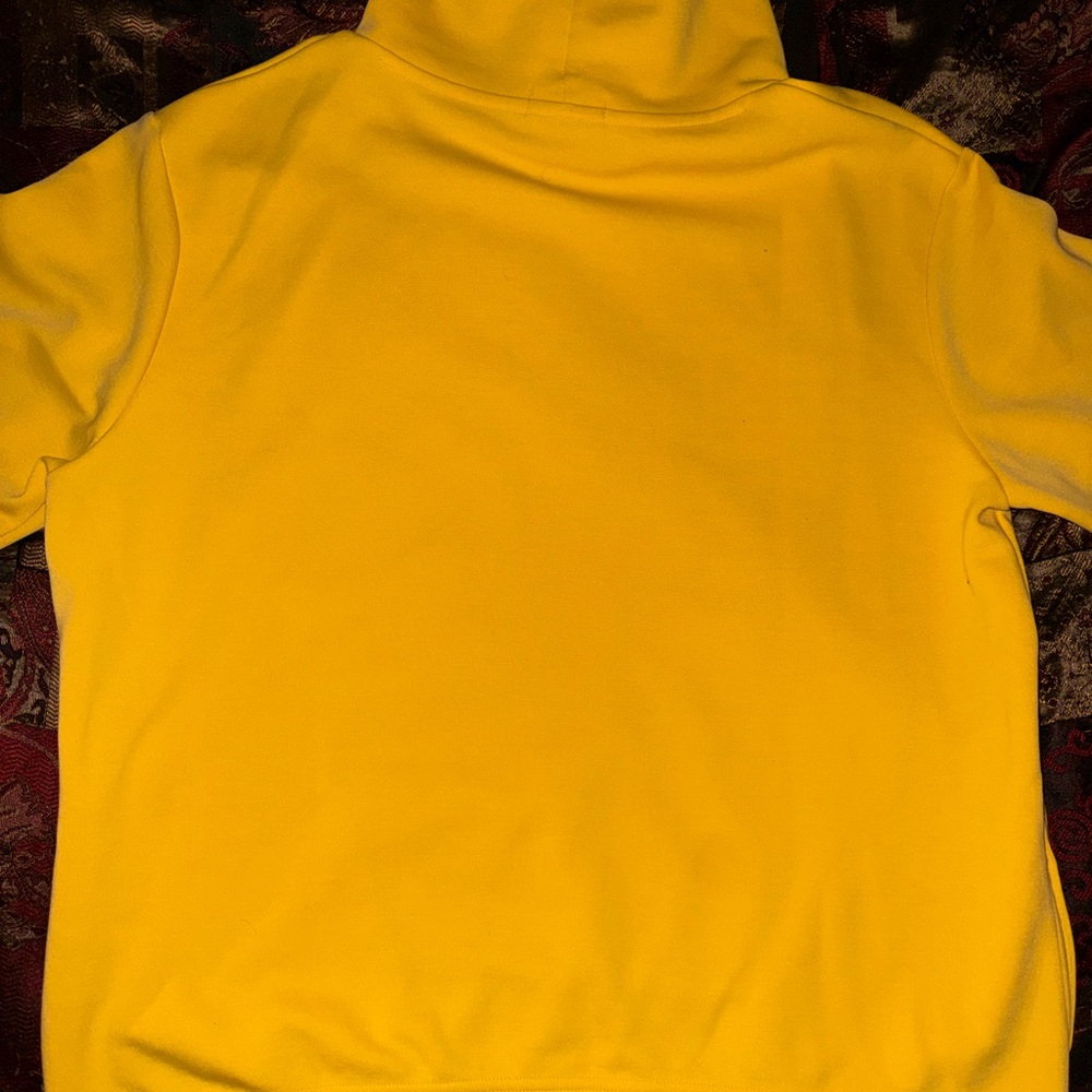 Polo Ralph Lauren Double-Knit Big Pony Felt Embroidered Yellow Pullover Hoodie - Picture 5 of 6